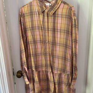 Ascot Hart Plaid Button-Up dress